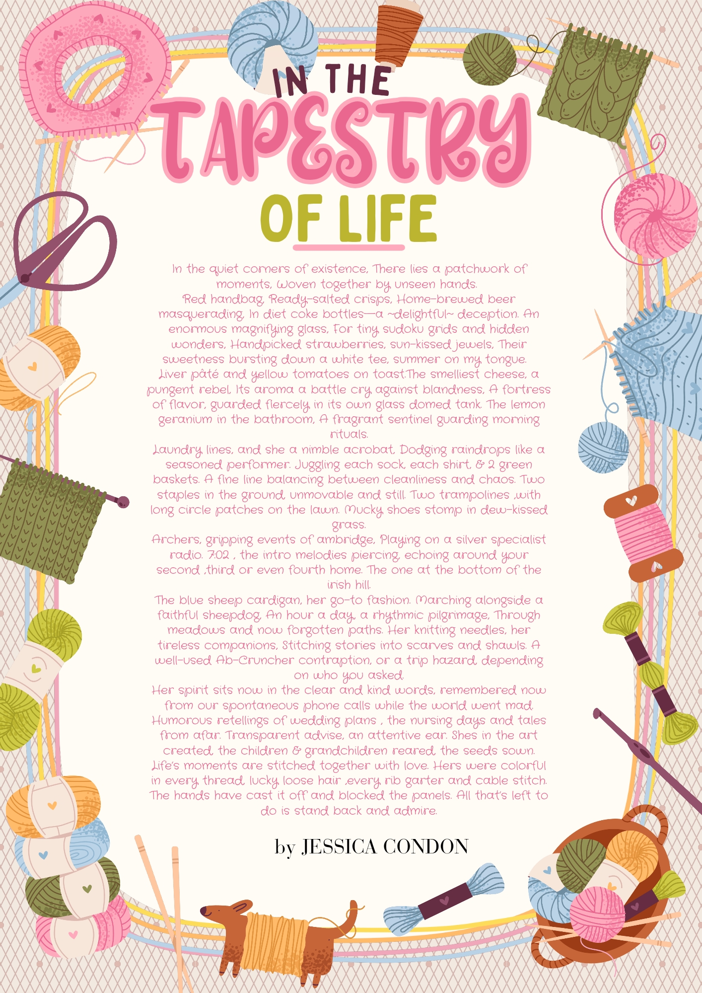 In the Tapestry of Life, a poem by Jessica Condon